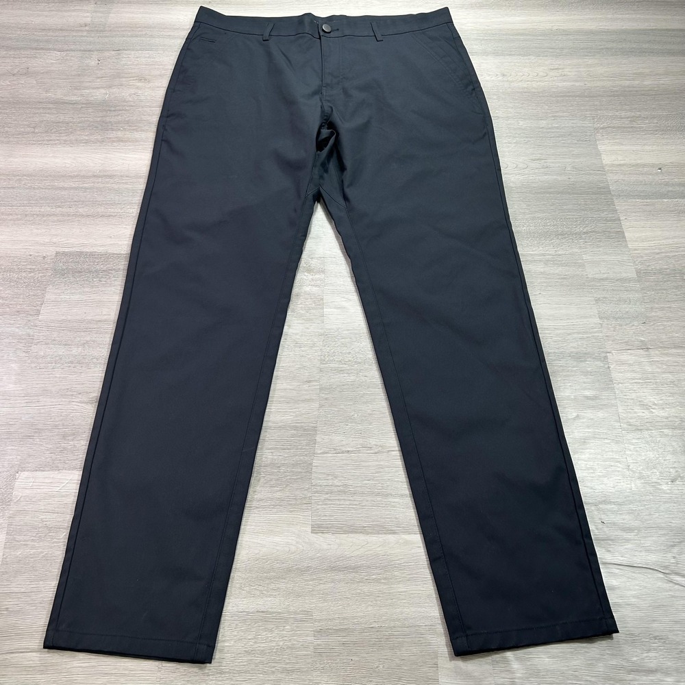 Marcus Pierce Pants Mens 34x32 Navy Microfiber Regular Fit Chino Casual Everyday